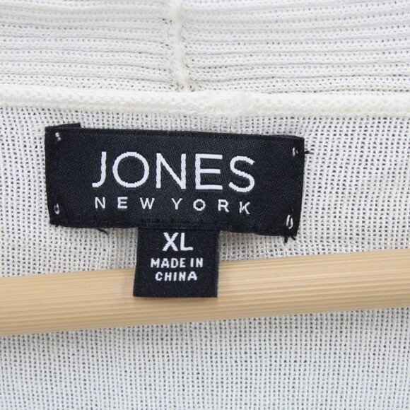 Jones New York Cardigan Womens XL White Solid Open Front Long Sleeve Cotton NWT - Picture 6 of 9